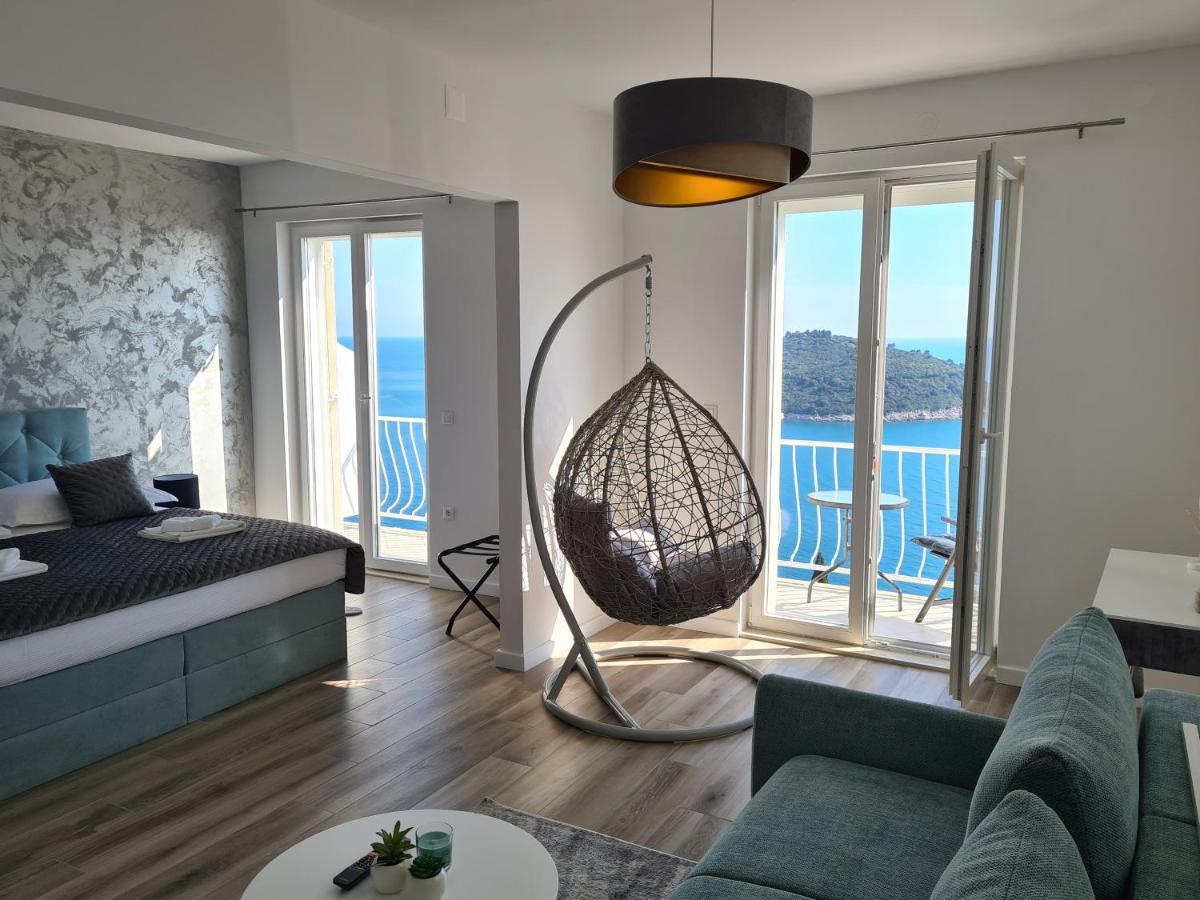 Panoramic Sea And Old Town View Dubrovnik Apartment Exterior photo
